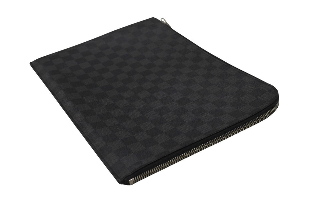 Louis Vuitton Pochette Jour GM Damier Graphite Black Gray Silver Clutch — view 5