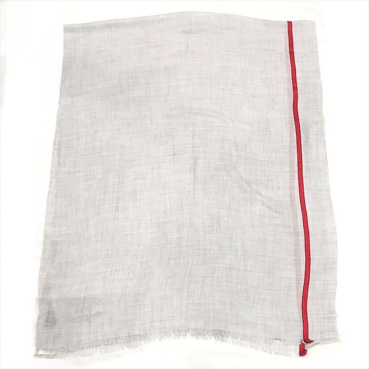 Chanel CC Logo Cashmere Blend Large Shawl Gray Scarf — view 3