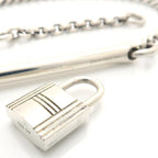 Hermes Cadena SV Necklace AG 925 Vintage Silver Box Padlock Bar — view 6
