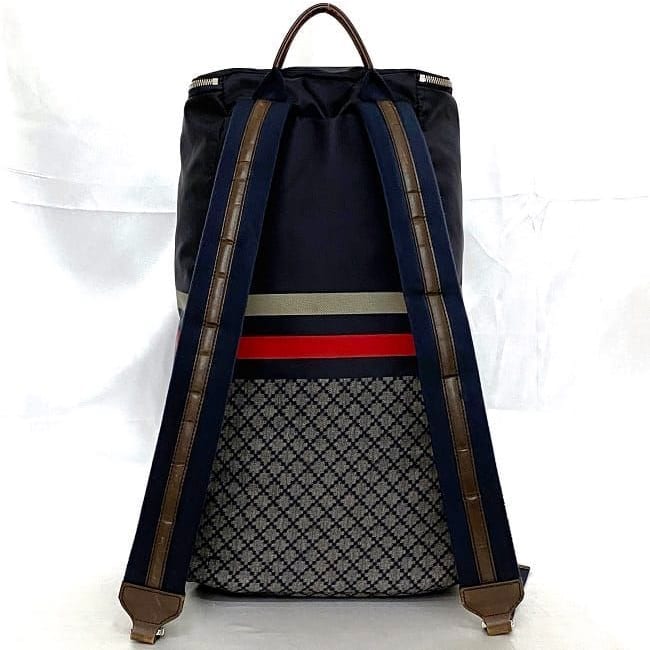Gucci Backpack Navy Gray Diamante — view 3