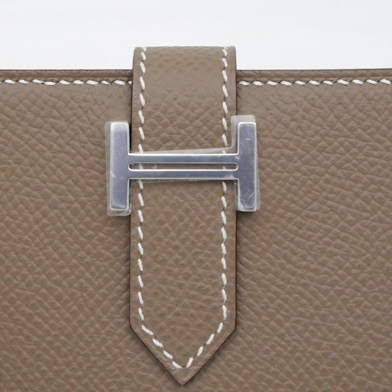 Hermes Bearn Card Case Etoupe Silver Hardware Veau Epsom — view 7