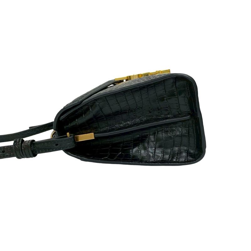 Saint Laurent Paris Cassandra YSL Logo Leather 2-Way Shoulder Bag Handbag Black — view 6