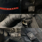 Prada Sports Logo Cotton Bucket Hat Accessory L Black 84155 — view 2