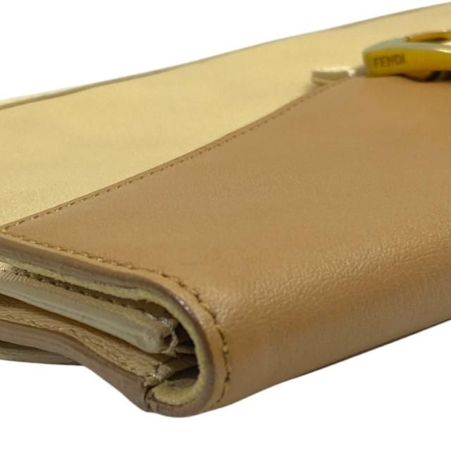 Fendi Chameleon 8 M0284 Clutch Pochette Leather Light Brown Beige — view 4