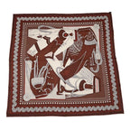 Hermes Carre 140 Scarf Zouavers ET Dragons Bandana Brown Large Shawl — view 2
