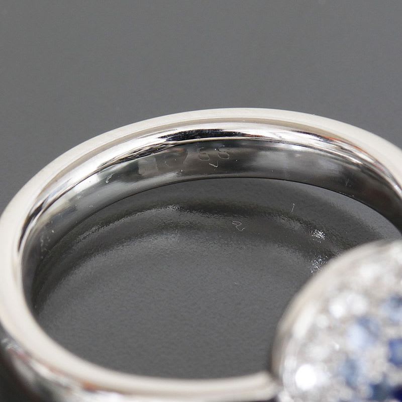 Chanel Sapphire Diamond Ring 18K White Gold 750 E0969 — view 7