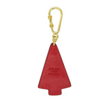 Celine Tree Rhinestone Charm Key Holder Leather Metal Red 1705 — view 2