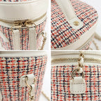 Chanel Vanity Case Chain Shoulder Tweed White Gold Hardware — view 7