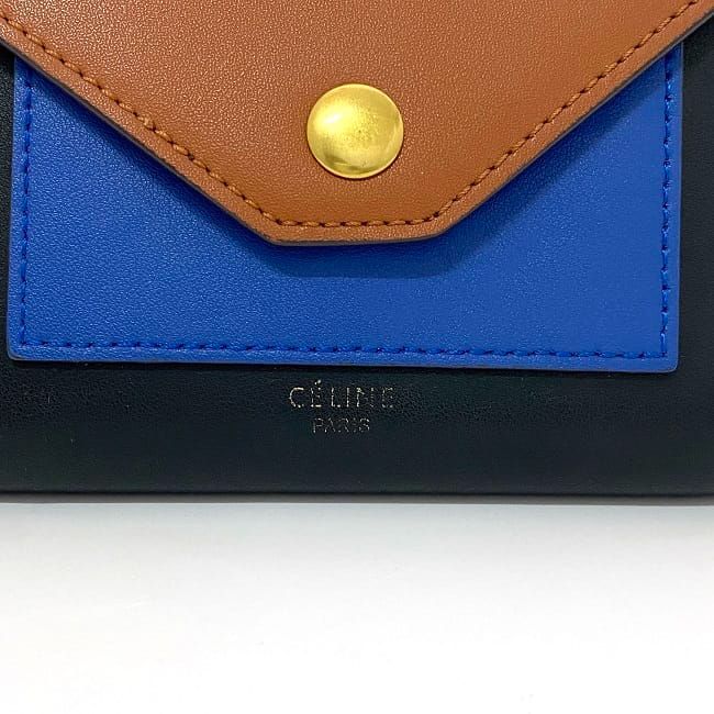Celine Trifold Wallet Black Brown Blue — view 4