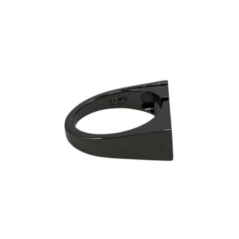 Fendi Ring Logo Letta 7 Aj272 M Size Black — view 6