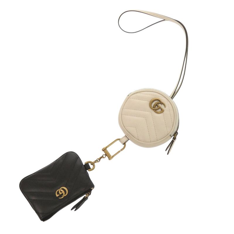 Gucci GG Marmont Leather Black Off White Coin Case 1462 — view 3