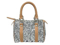 Dior Mini Boston Bag Sequin Leather Silver
