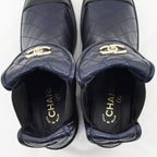 Chanel Quilted Turnlock Side Gore Shorts Navy 38 — view 7