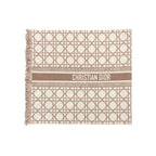 Christian Dior Scarf Cannage 31 Can205 I005 Logo Cashmere Wool Pink White — view 5