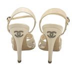 Chanel Sandals Shoes Leather Ivory Coco Mark Rhinestone — view 5