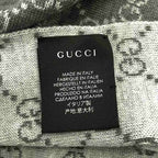 Gucci GG Pattern Allover Wool Scarf Red Navy Gray — view 4