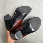Chanel Quilted Coco Mark Zip Up Boots Leather Brown Black Bicolor 37 C — view 8