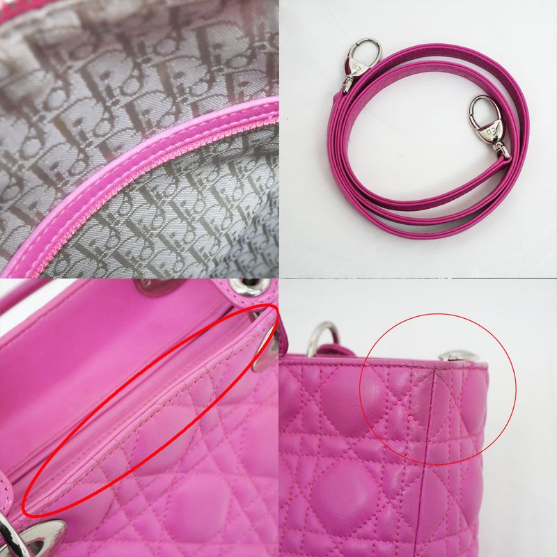 Christian Dior Lady Handbag Large Pink Lambskin — view 9