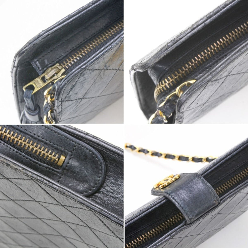 Chanel Shoulder Bag Quilted Chain Scratch Yes Black — view 8