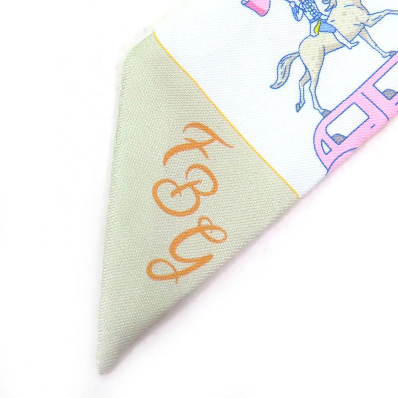 Hermes S 07 Parade 100% Silk Gris Pe Lou Veil Jeann — view 4
