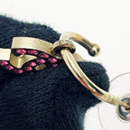 Chanel Coco Mark Gold Pink Earrings Rhinestone GP Accessories — view 8