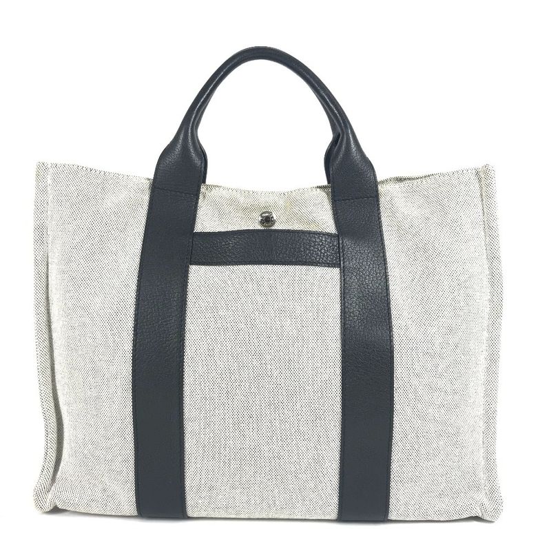 Hermes Handbag Sac Arne MM Toile Ash Black — view 2