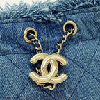 Chanel Ap2603 Denim Quilted Mini Bucket Chain Shoulder Bag — view 6