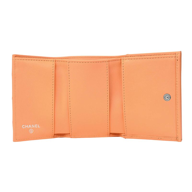 Chanel Petit Portefeuille a Rabat Orange Tri-Fold Wallet — view 7