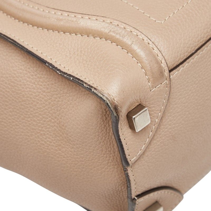 Celine Luggage Micro Shopper Beige Leather — view 5