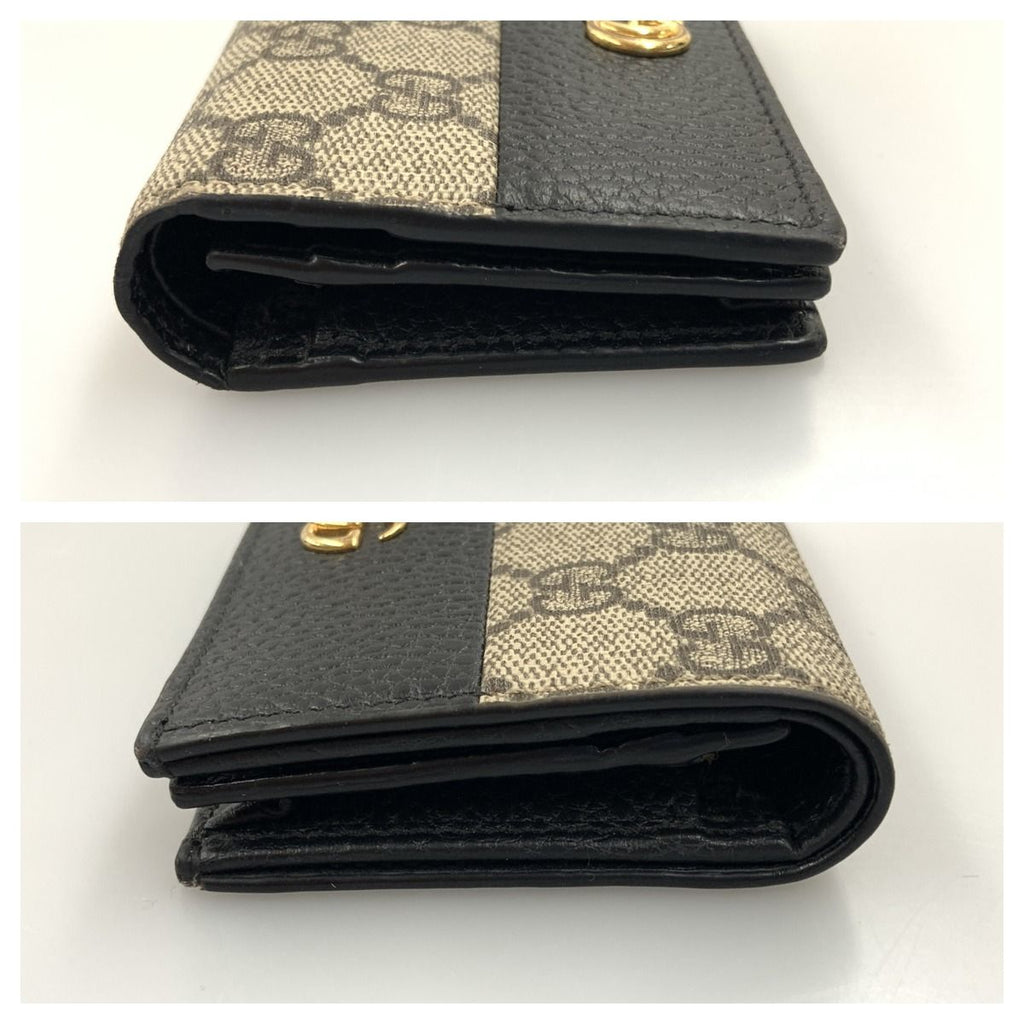Gucci GG Marmont Supreme Mini Wallet Bifold Beige — view 4