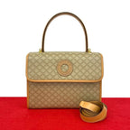 Celine Vintage Macadam Pattern Circle Logo Leather 2-Way Handbag — view 2