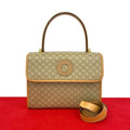 Celine Vintage Macadam Pattern Circle Logo Leather 2-Way Handbag