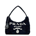Prada Handbag Terry Black Nero Spugna Re Edition Pile 31 Logo Pouch