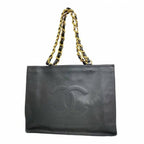 Authentic CHANEL Jumbo XL Shopping Tote Timeless Classic Black Lambskin Vintage — view 2