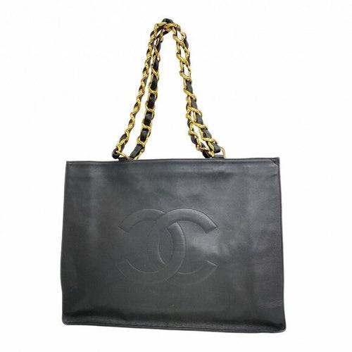 Authentic CHANEL Jumbo XL Shopping Tote Timeless Classic Black Lambskin Vintage — view 2