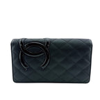 Chanel Wallet Cambon Line CC Logo Leather Black