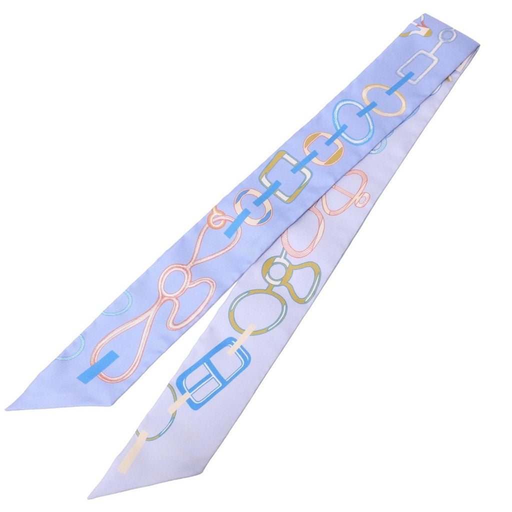 Hermes Blue Twilly Silk Scarf — view 2
