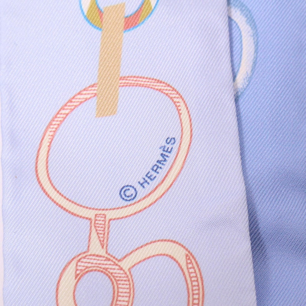 Hermes Blue Twilly Silk Scarf — view 7