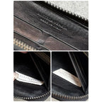 Bottega Veneta Round Zipper Long Wallet Black Intrecciato Stitching Leather — view 3