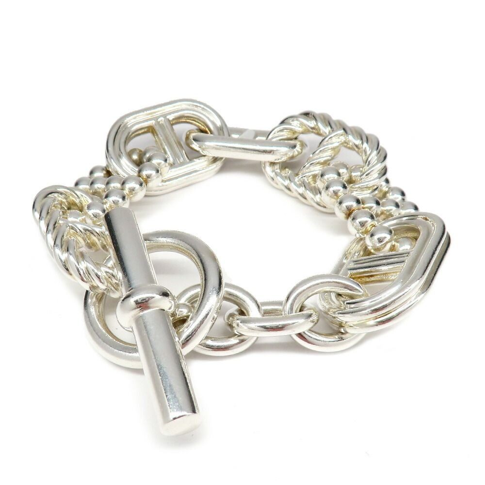 Hermes Bracelet Parade TGM Chaine D'ancre Silver