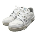 Louis Vuitton Sneakers Trainer 37 Leather LV logo Monogram Flower White