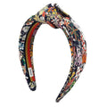 Hermes Flower Pattern Headband Knot Bloom Silk Navy Hair