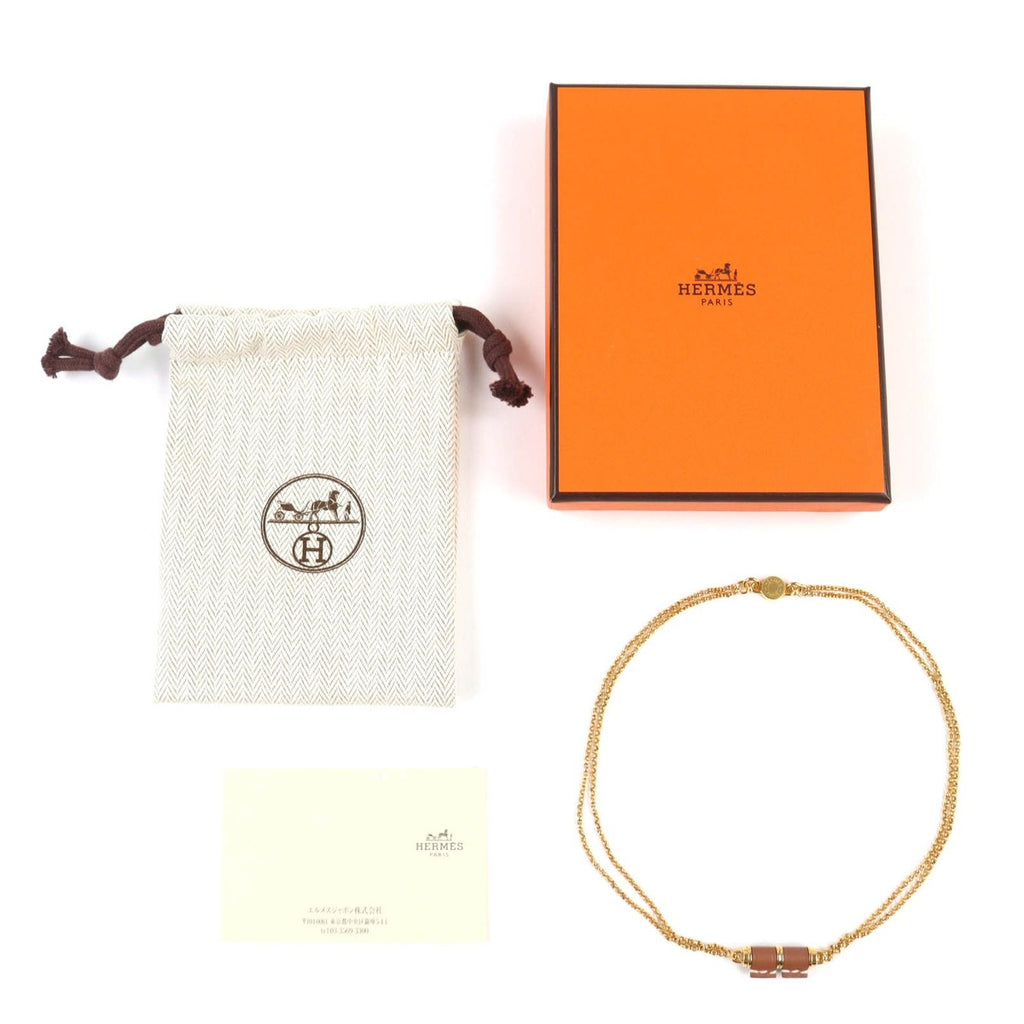 Hermes Charnier PM Voswift Serie Gold Hardware Necklace Brown Box — view 2