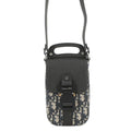 Dior Shoulder Bag Oblique Saddle Vertical Pouch Black Beige Navy