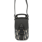 Dior Shoulder Bag Oblique Saddle Vertical Pouch Black Beige Navy