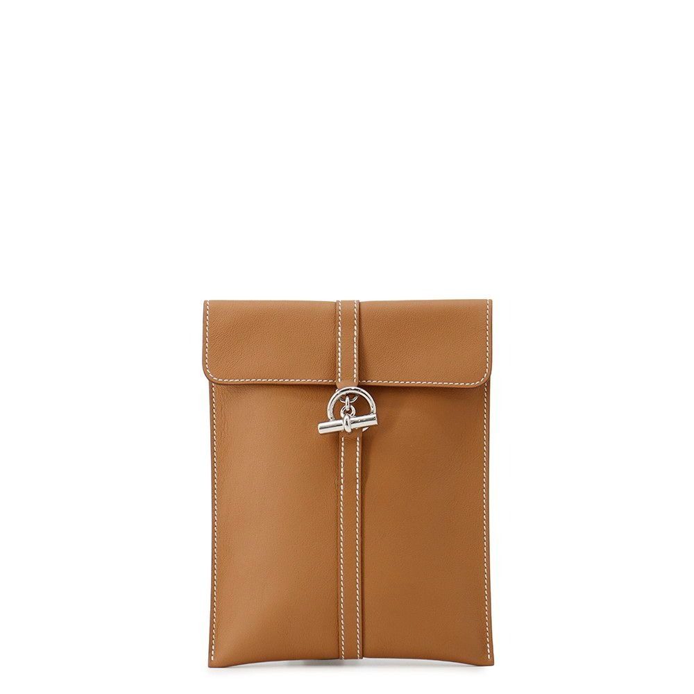 Hermes Shoulder Bag Glenan to Go Gold Silver Swift