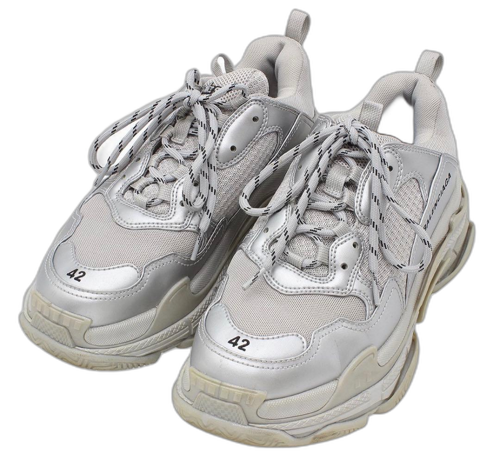 Balenciaga Triple S Mesh Leather Sneakers