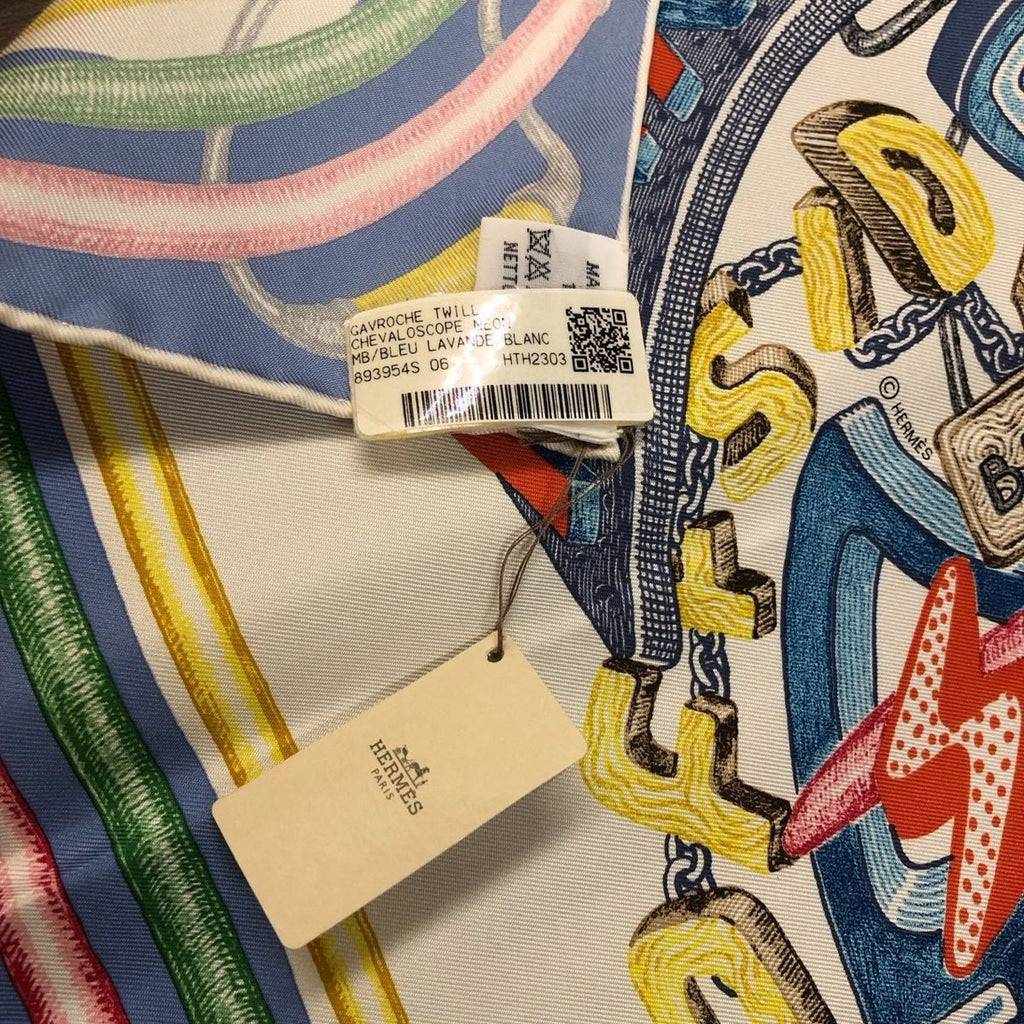 Hermes Carre 45 Gavroche Chevaloscope Neon Scarf — view 6