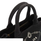 Prada Canapa Black Canvas 2-Way Shoulder Bag — view 4