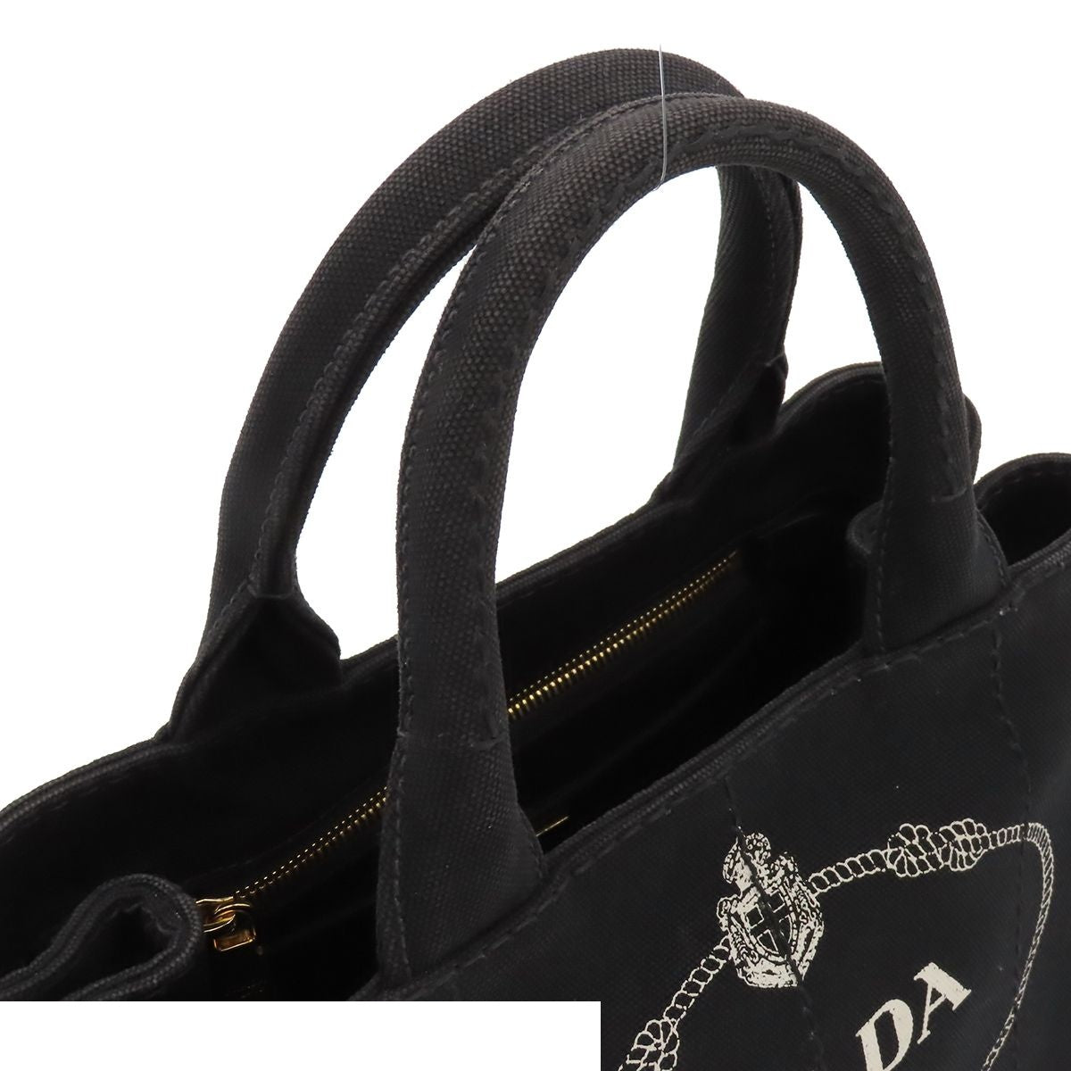 Prada Canapa Black Canvas 2-Way Shoulder Bag — view 4